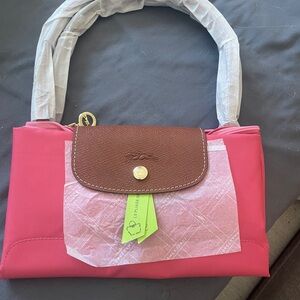 Longchamp Pink and Brown Shoulder Bag